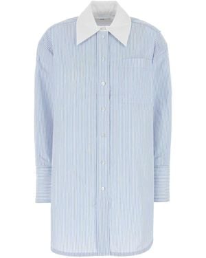 Co. Embroidered Poplin Oversize Shirt - Blue