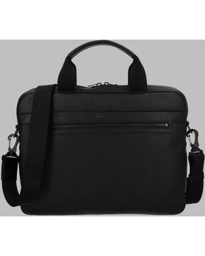 HUGO Laptop Briefcase With Detachable Shoulder Strap - Black