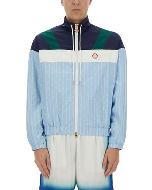 CASABLANCA Pinstripe Laurel" Track Jacket - Blue