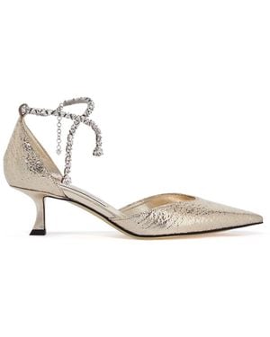 Jimmy Choo 'stevie 50 Metallic Crink - Wit
