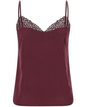 Twinset Satin Lace Top - Red