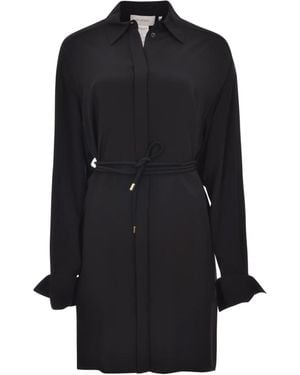 Sportmax Chemisier Nera In Seta Stretch - Zwart