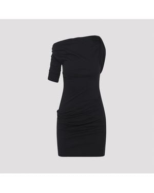 Jacquemus The Drapeado Cotton Mini Dress - Black