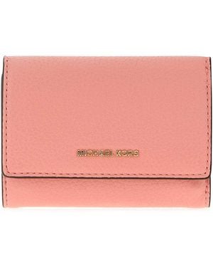MICHAEL Michael Kors Bryant Leather Wallet 12Cm X 9Cm X 3Cm With Golden Hardware - Pink