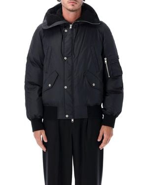 MM6 by Maison Margiela Hooded Puffer Bomber Jacket - Blue