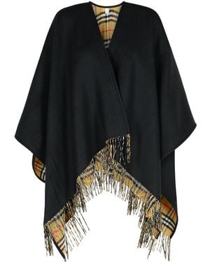 Burberry Reversible Black Woll Cape - Schwarz