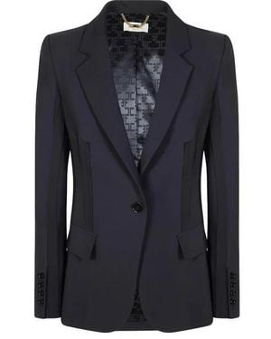 Elisabetta Franchi Raw Cut Jacket - Blue