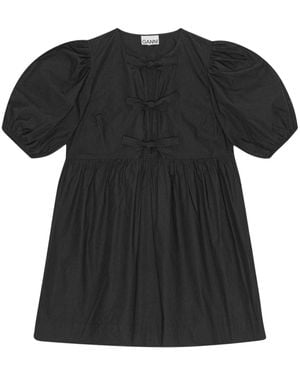 Ganni Organic Cotton Mini Dress - Black