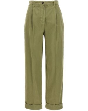 Etro Cropped Chino Pantaloni Verde