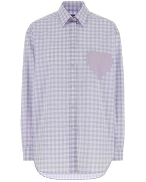Moschino Embroidered Poplin Oversize Shirt - Purple