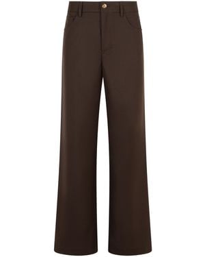 Séfr 'Jiro' Wool Blend Trousers - Brown