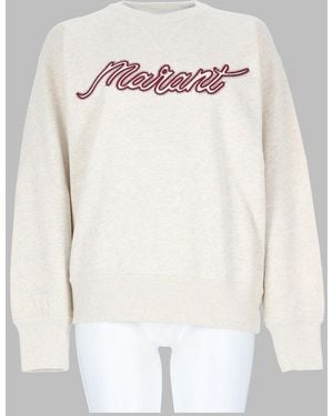Isabel Marant Rise Relaxed-Fit Embroidered Cotton-Blend Sweatshirt - White