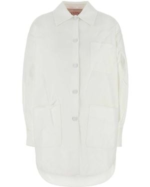 Valentino Garavani Cotton Blend Oversize Jacket - White