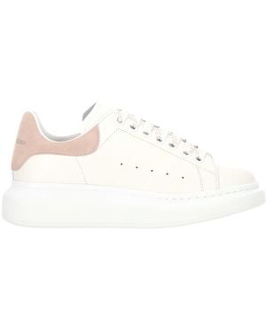 McQueen Alexander Mc Queen Oversized Witte Roze Kalfsleer Sneaker