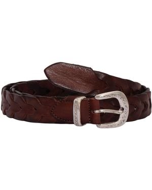 Alberto Luti Braided Leather Buckle Belt - Brown
