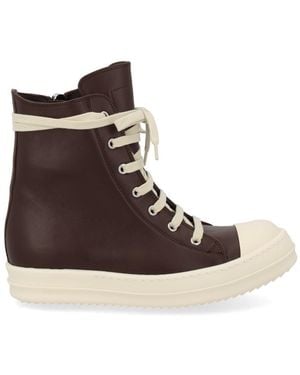 Rick Owens Multicolor Leather Sneaker - Brown