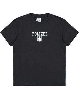 Vetements Polizei ajustado camiseta hombres - Negro