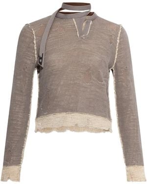 DIESEL M-Dracarina Gebreide Trui Met Franje - Wit