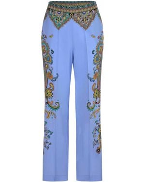 Etro Pantaloni Fatti Di Seta - Blu