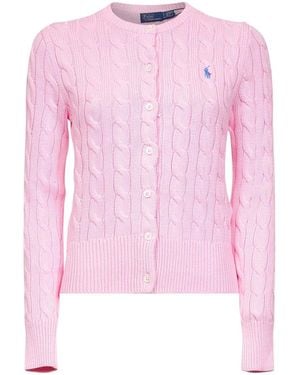 Ralph Lauren Cttncblcardi Vest Met Lange Mouwen - Roze