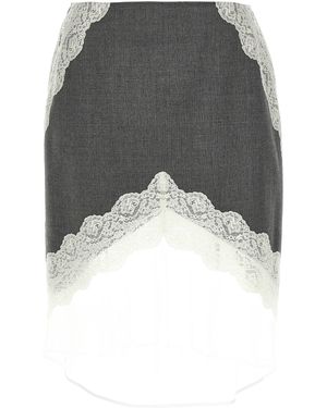 Jil Sander Organza Spitzenwolle Rock - Grau