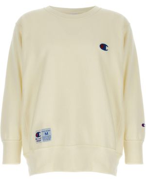 Undercover Brushed Cotton Oversized Sweatshirt With Beaded Pa - Natur