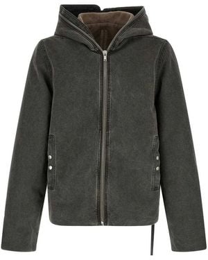 Rick Owens Drkshdw Hooded Zip-Up Jacket - Gray