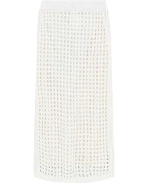 Max Mara Opengebreide Rok - Wit