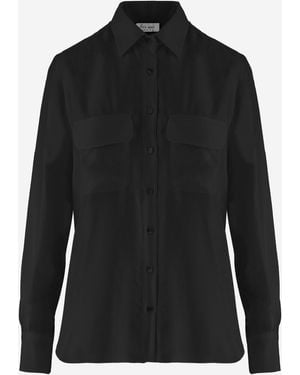 HER SHIRT HER DRESS Ihr Hemd Seidenhemd - Schwarz