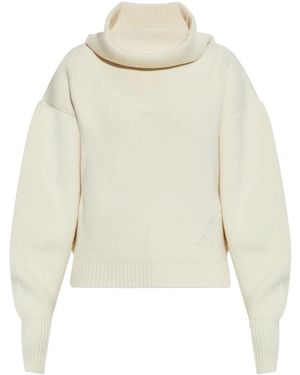 Jacquemus Wool-Cashmere Blend Sweater With Voluminous Sleeve - Weiß