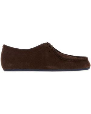 Jil Sander Dark Suede Lace Up Shoes - Brown