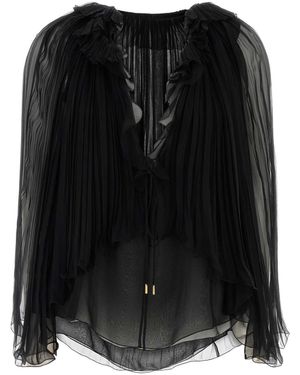 Alberta Ferretti Silk Crepe Blouse - Black