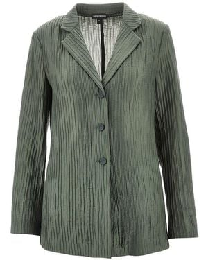 Emporio Armani Single-Breasted Blazer Jacket - Green