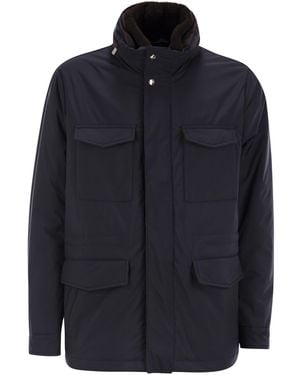 Fedeli Trieste Rain Jacket And Shearling - Blue