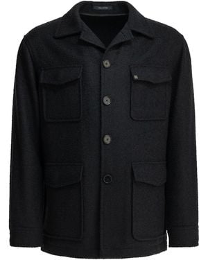 Tagliatore "Milton" Overshirt Jacket - Black