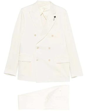 Lardini Double-Breasted Suit - White