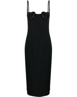 Blumarine Rhinestones Embellished Mini Dress - Black
