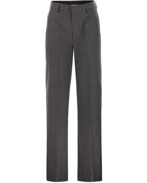 Dondup Janice Wide Wool Pants - Gray