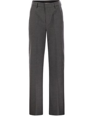 Dondup Janice Wide Wool Trousers - Grey