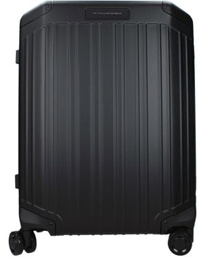 Piquadro Trolley Cabin 37L Aluminum - Black