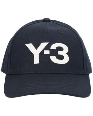 Y-3 3 Baseball Hat With Logo - Blue