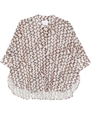 Trame Auree Bedrukte Katoenen Blouse - Wit