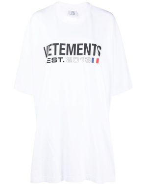 Vetements Logo Katoenen T -shirt - Wit