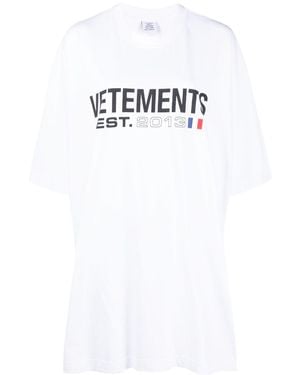 Vetements Logo Cotton T-Shirt - White