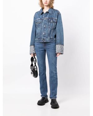 Alexander Wang Logo Wave Trucker Jacket - Blue