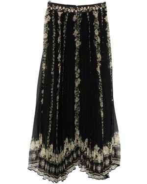 Alice + Olivia Katz Maxirock mit Blumenmuster - Schwarz