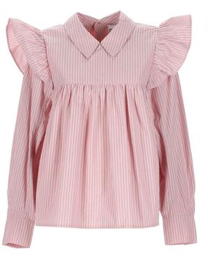 Ganni Shirt With Puffy Straps - Pink