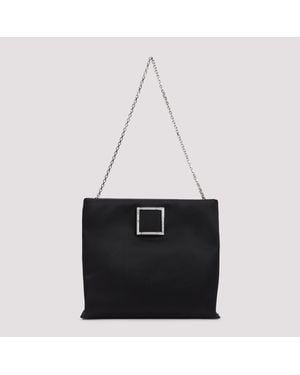 Roger Vivier Trompette Strass Soft Clutch - Schwarz