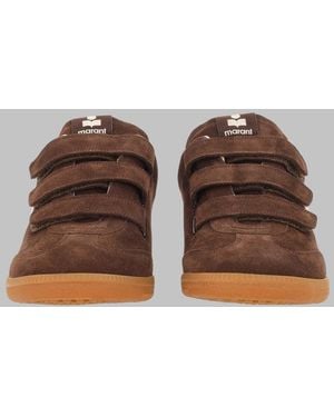 Isabel Marant Suede Strap Sneakers - Brown