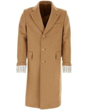 Gucci Wool Single-breasted Coat - Brown